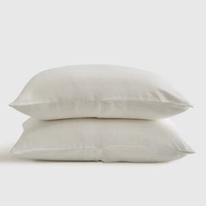Quince Linen White Standard Shams! Set Of 2 (N34)